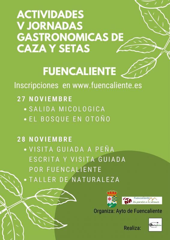 Conoce Castilla-La Mancha-Fuencaliente organiza las V ‘Jornadas Gastronómicas de Caza y Setas’
